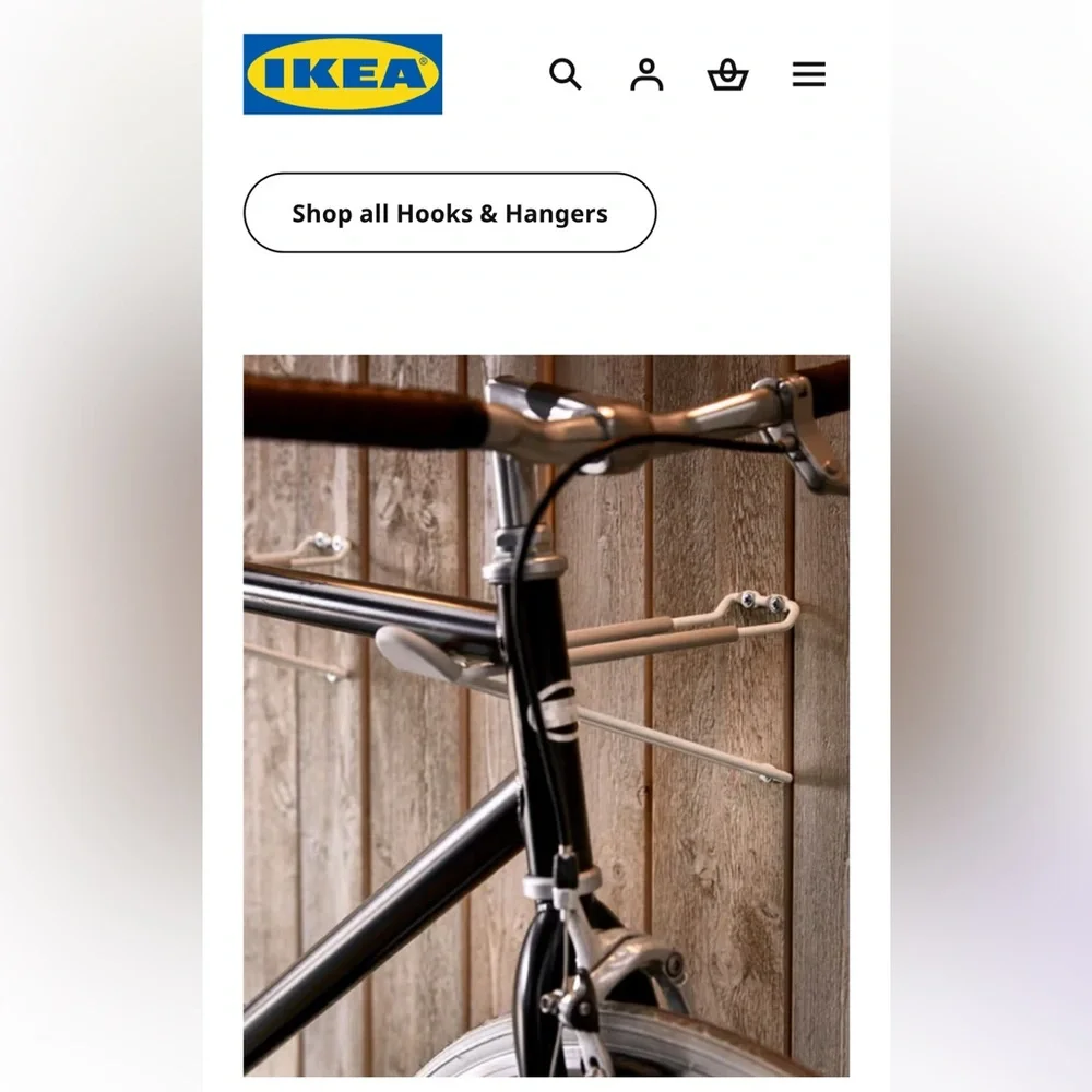IKEA SKRÄLL White Bike Hook